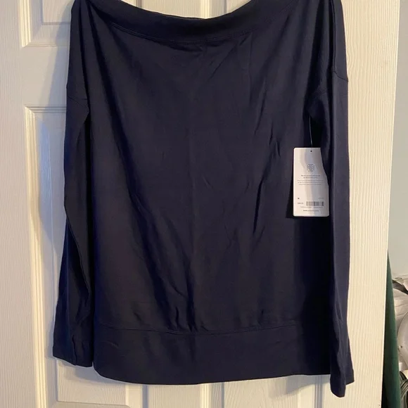 Athleta Navy Blue boat neck Women's Top - Picture 1 of 4